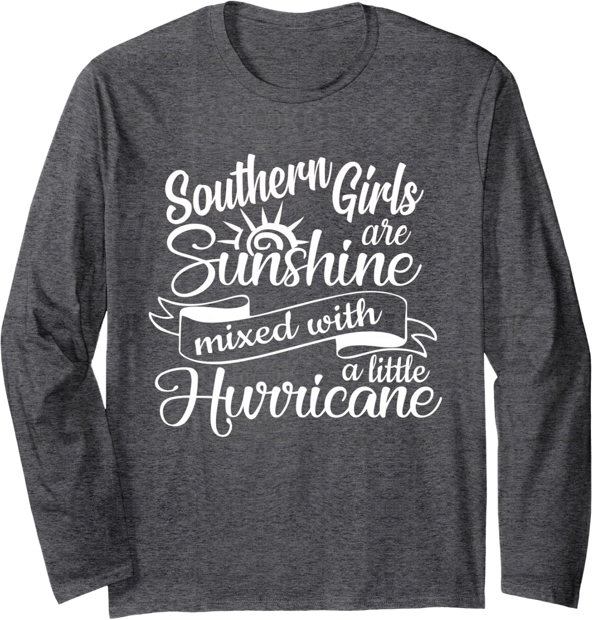 Sassy Southern Girl Texas Pride Cowboy Boots Rodeo Ladies Long Sleeve T-Shirt - Adult Unisex Dark Heather Grey