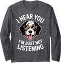 Bernedoodle Funny Bernedoodle Long Sleeve T-Shirt - Adult Unisex Dark Heather Grey