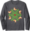 Christmas Snowflake Pembroke Welsh Corgi Long Sleeve T-Shirt - Adult Unisex Dark Heather Grey