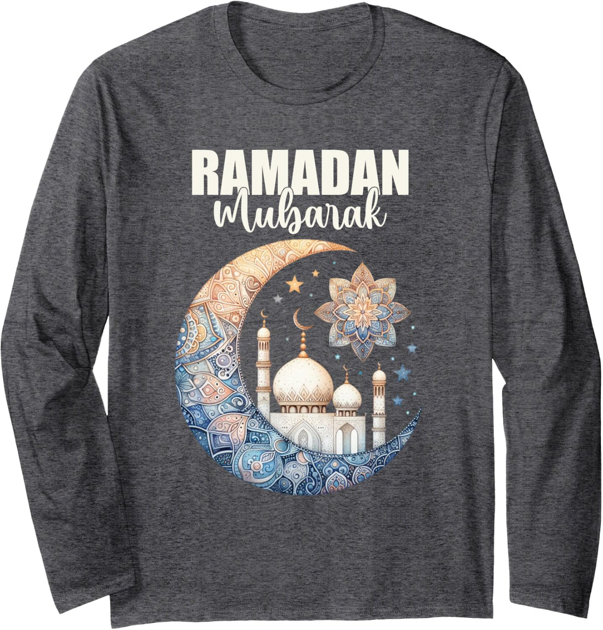 Kids Ramadan Mubarak Ramadan Kareem for Boys Ramadan Month Long Sleeve T-Shirt - Adult Unisex Dark Heather Grey