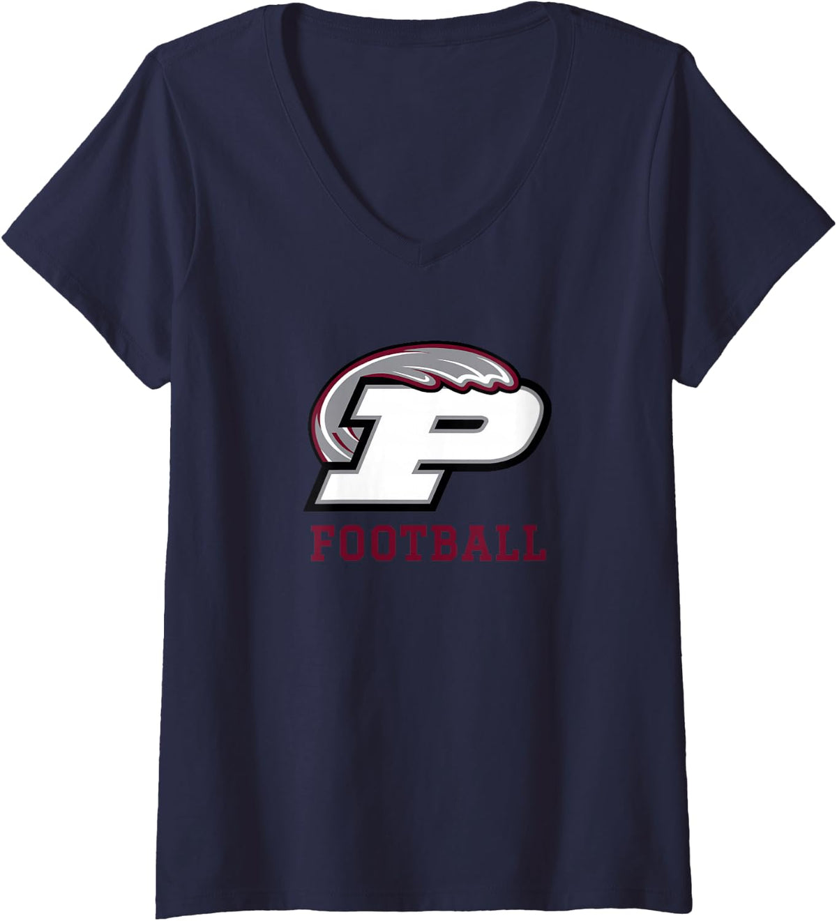 Women's Picayune Memorial Maroon Tide Football V-Neck T-Shirt - Navy Blue