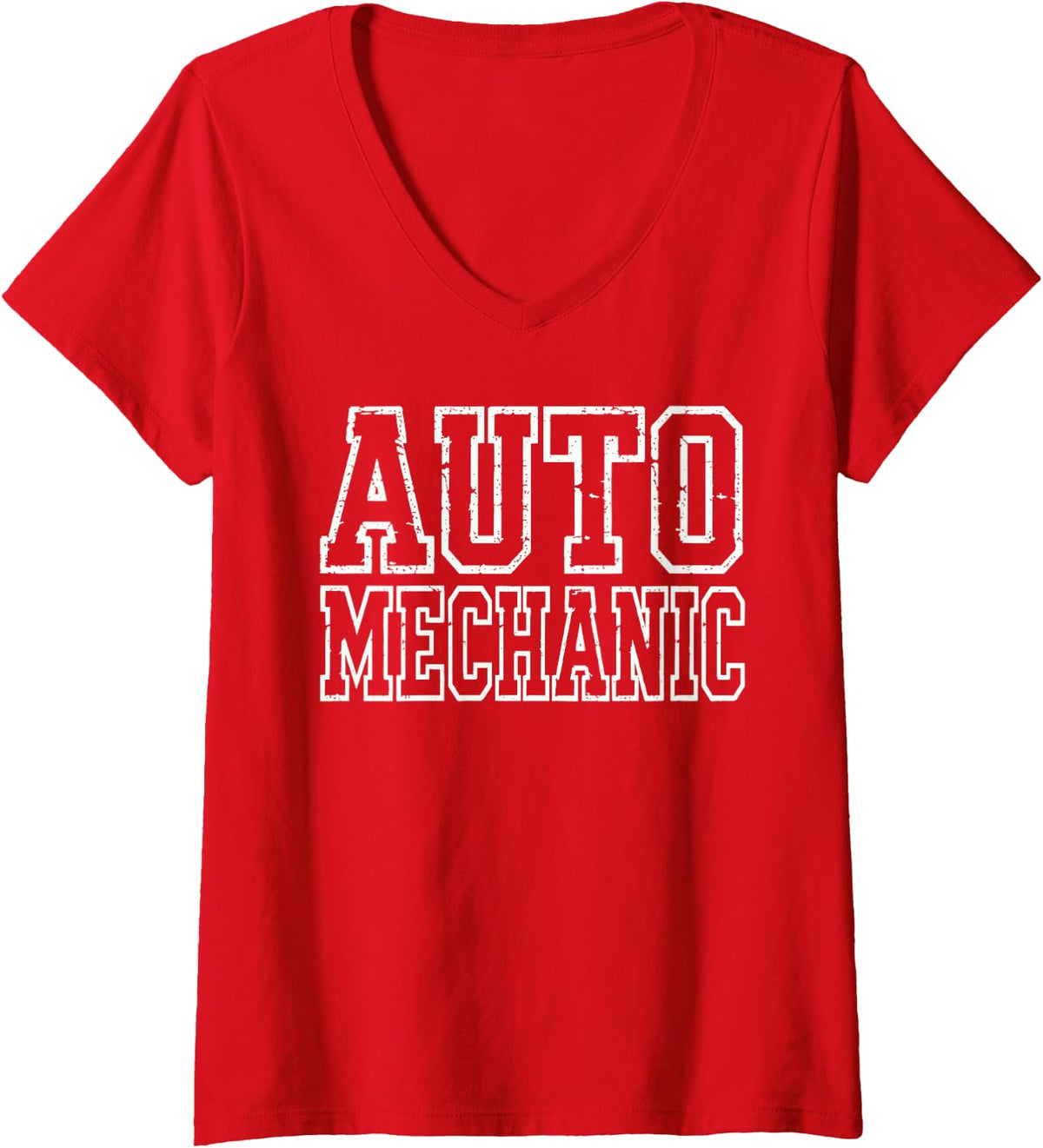 Women's Auto Mechanic V-Neck T-Shirt - Red