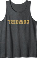 Reverse Cowgirl Rodeo Western Country Southern Yeehaw Sleeveless Tank Top - Dark Heather Grey