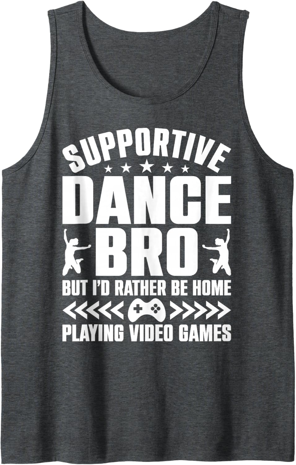 Supportive Dance Bro Dance Brother of A Dancer Brother Sleeveless Tank Top - Dark Heather Grey