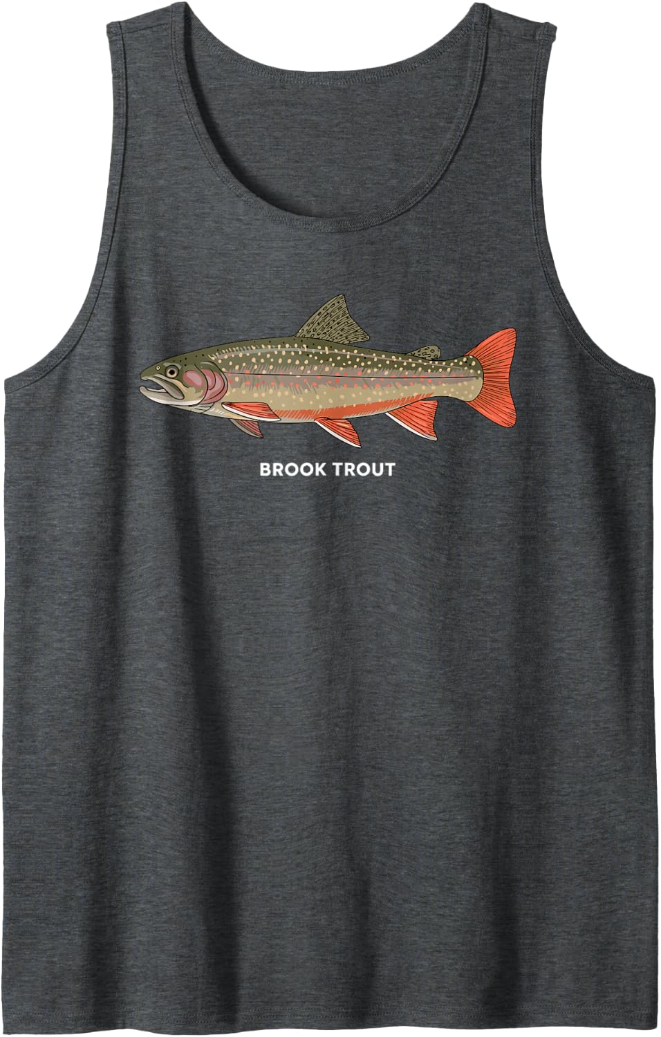 Brook Trout Art for Men Women Kids Angler Brook Trout Sleeveless Tank Top - Dark Heather Grey