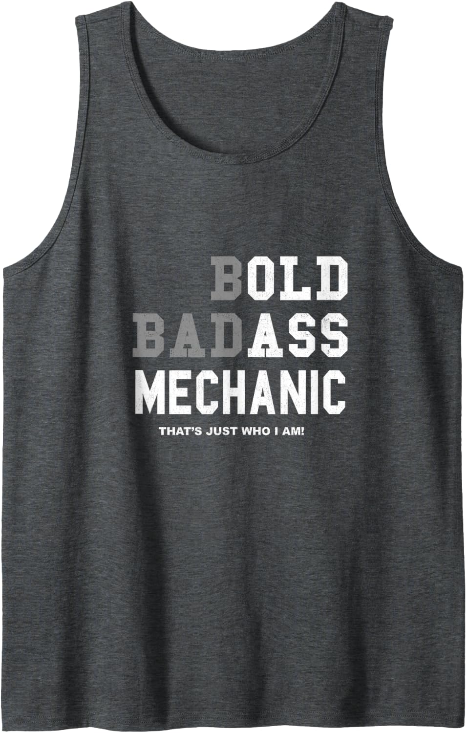 Funny Man Mechanic Gag Gift Birthday Husband Dad Fathers Day Sleeveless Tank Top - Dark Heather Grey