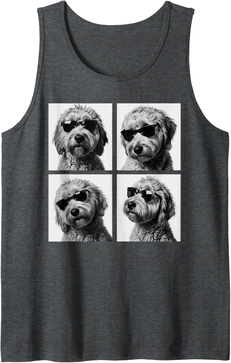 Funny Goldendoodle Meme Cute Doodle Photo Booth Sleeveless Tank Top - Dark Heather Grey