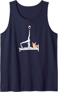 Pilates Cute Corgi Reformer Pilates Wine Lover Tank Top - Navy Blue