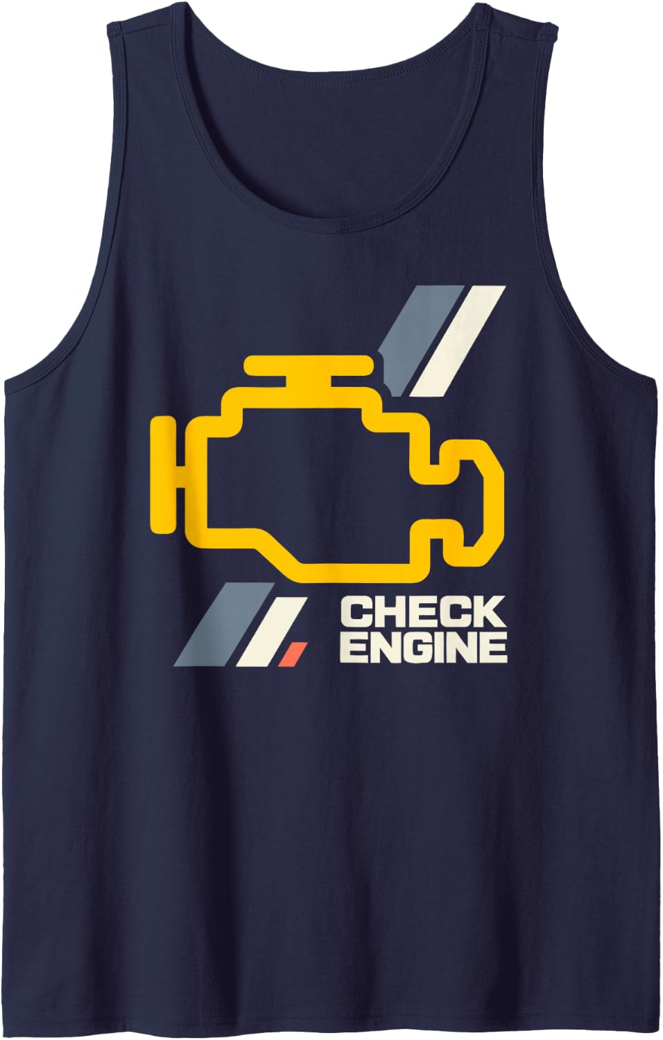 Check Engine Light Car Dashboard Mechanic Auto Repair Warni Sleeveless Tank Top - Navy Blue