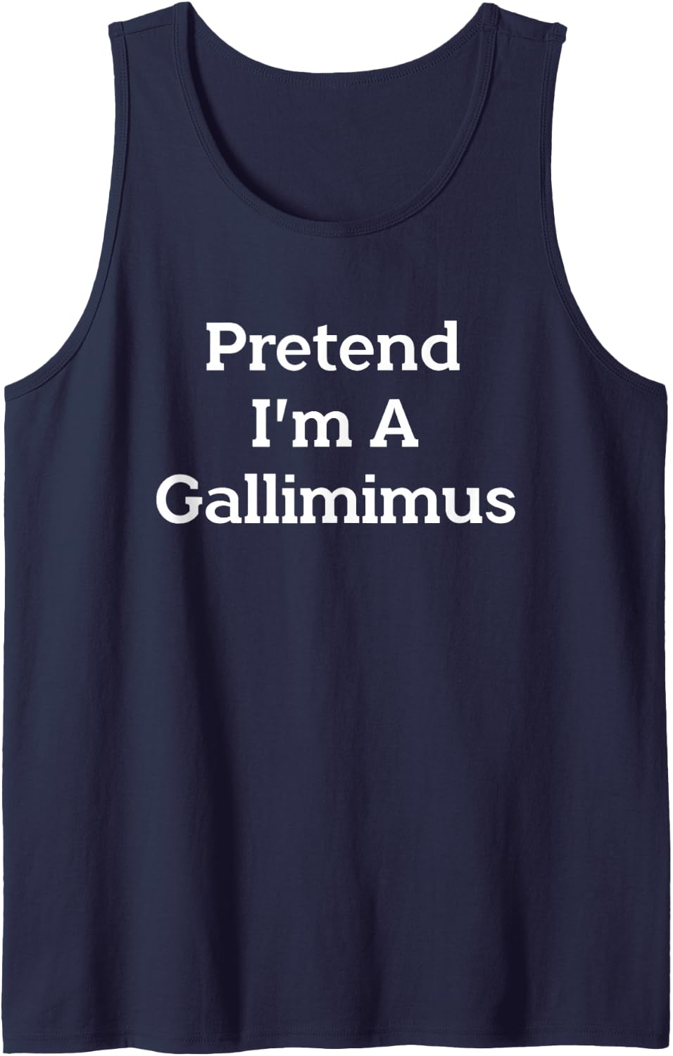 Pretend I’m A Gallimimus Costume Funny Halloween Dinosaur Sleeveless Tank Top - Navy Blue