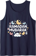 Kids Ramadan Mubarak for Boys Youth Ramadan Month Sleeveless Tank Top - Navy Blue