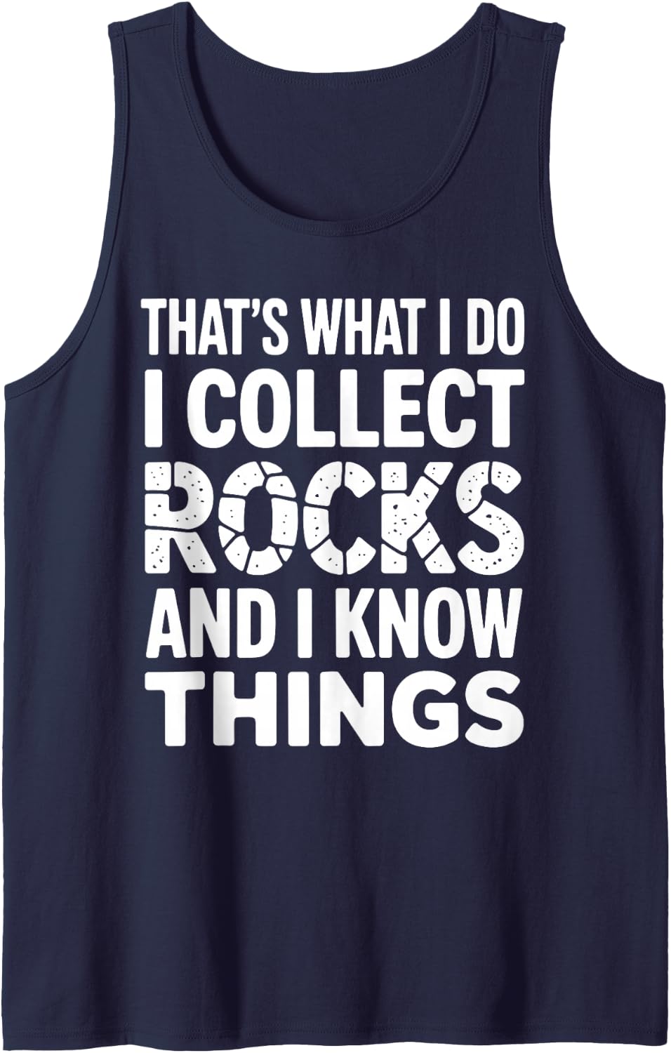 Cool Rock Collector Art for Men Women Geologist Rockhound Sleeveless Tank Top - Navy Blue
