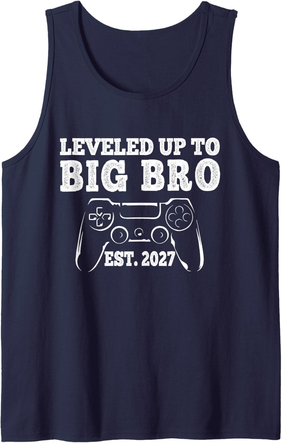 Men's I Leveled Up to Big Bro Brother 2027 Level Unlocked for Boys Sleeveless Tank Top - Navy Blue