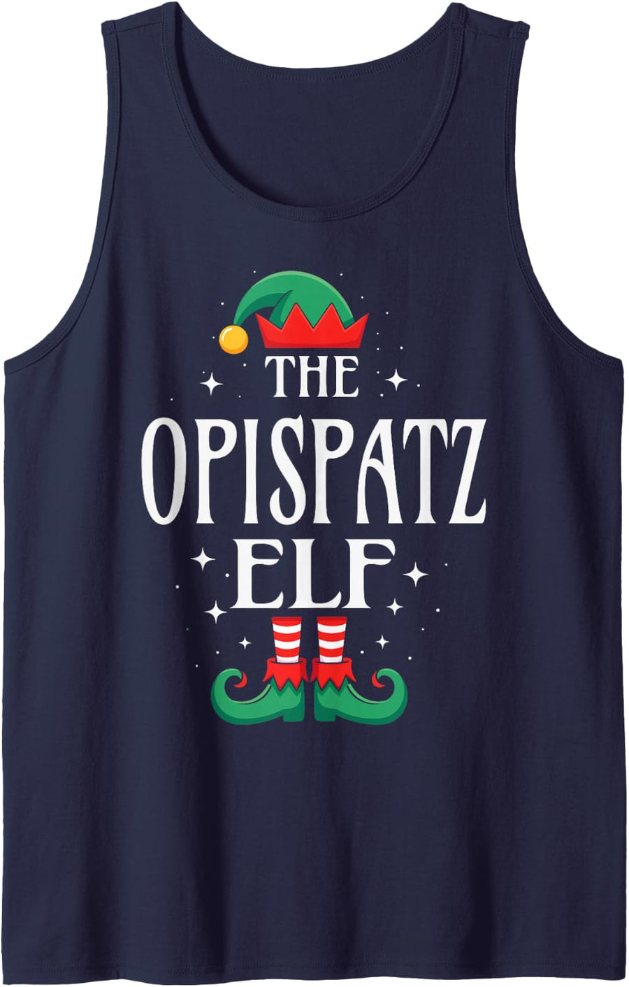 The Opispatz Elf Funny Christmas Grandpa Matching Family Sleeveless Tank Top - Navy Blue