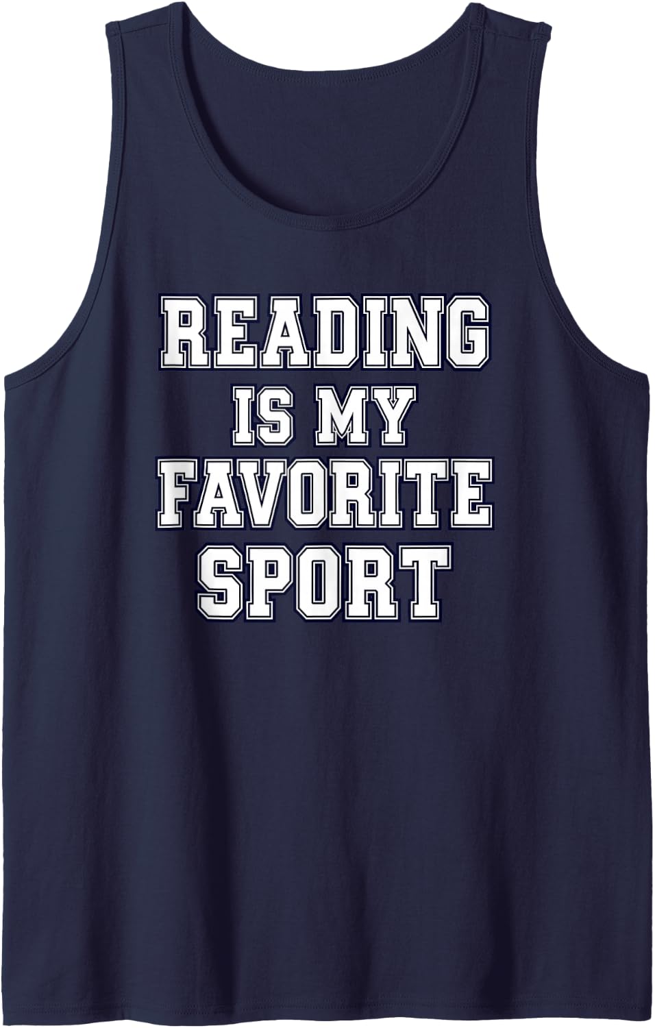 Reading is My Favorite Sport Reader Book Club Bookworm Sleeveless Tank Top - Navy Blue