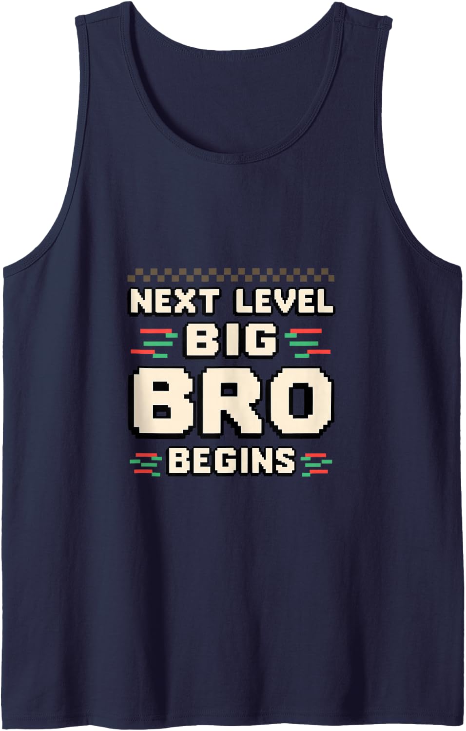 Next Level Big Bro Begins Funny Gamer Brother Sleeveless Tank Top - Navy Blue