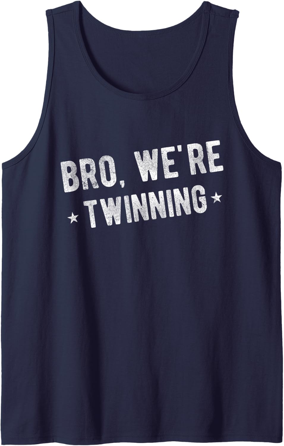 Bro, we’re Twinning Funny Friends Sleeveless Tank Top - Navy Blue