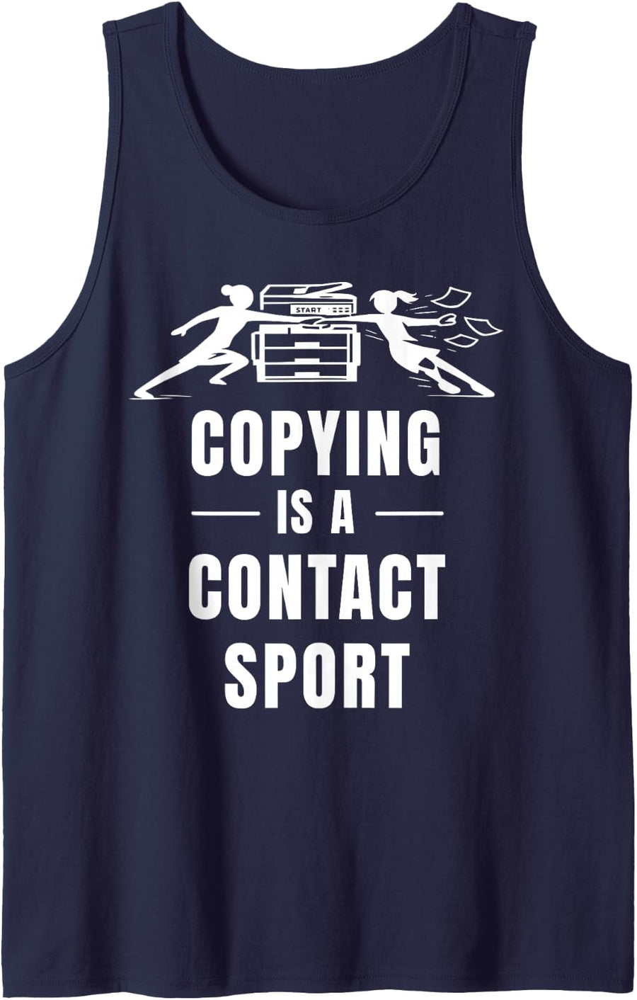 Funny Teacher Copy Machine Meme Relatable Saying Women Humor Tank Top - Navy Blue
