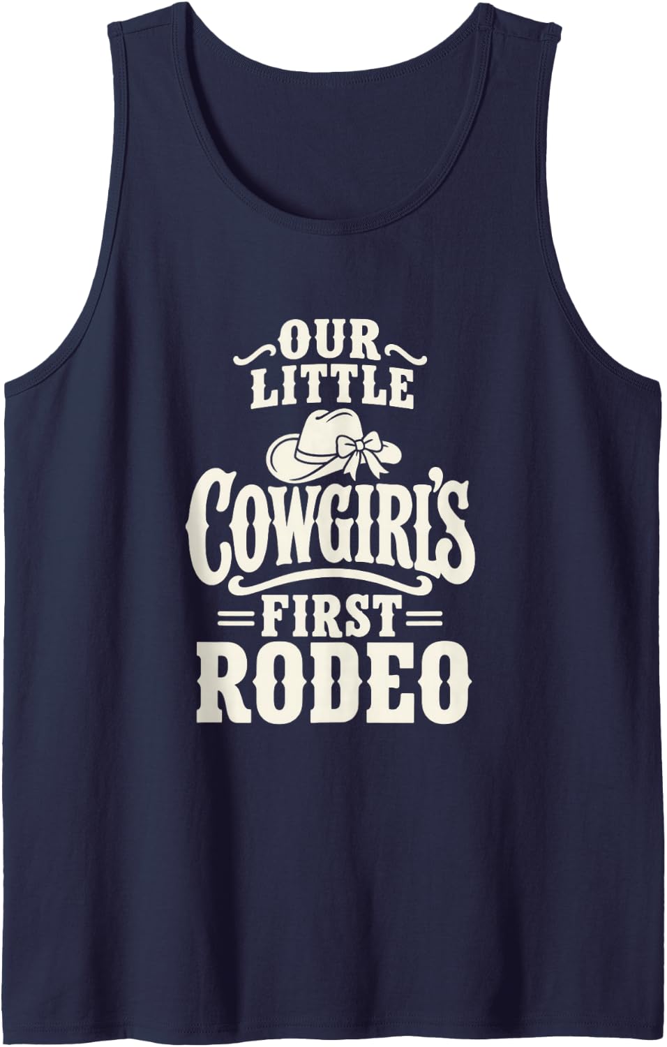 Western 1st Birthday Cowgirl Rodeo Family Sleeveless Tank Top - Navy Blue