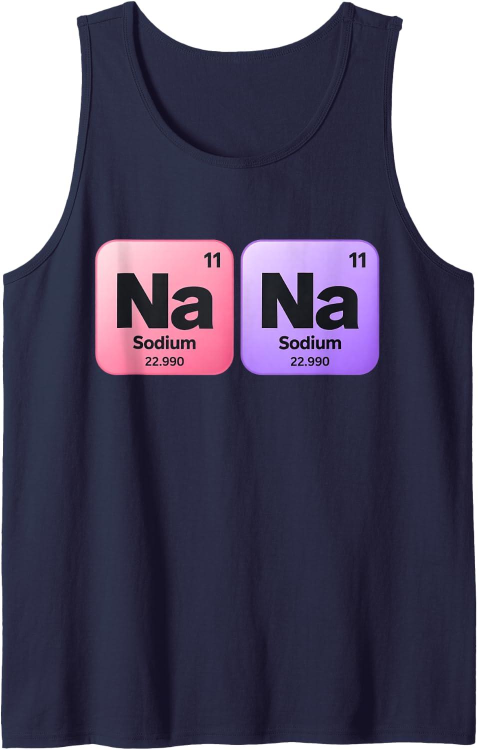Nana Periodic Table Elements Funny Chemistry Grandma Sleeveless Tank Top - Navy Blue
