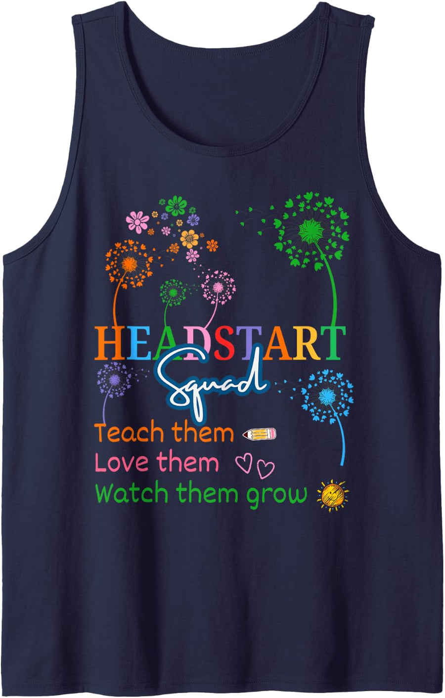 Head Start Dream Team Squad Teacher Back to School Tank Top - Navy Blue