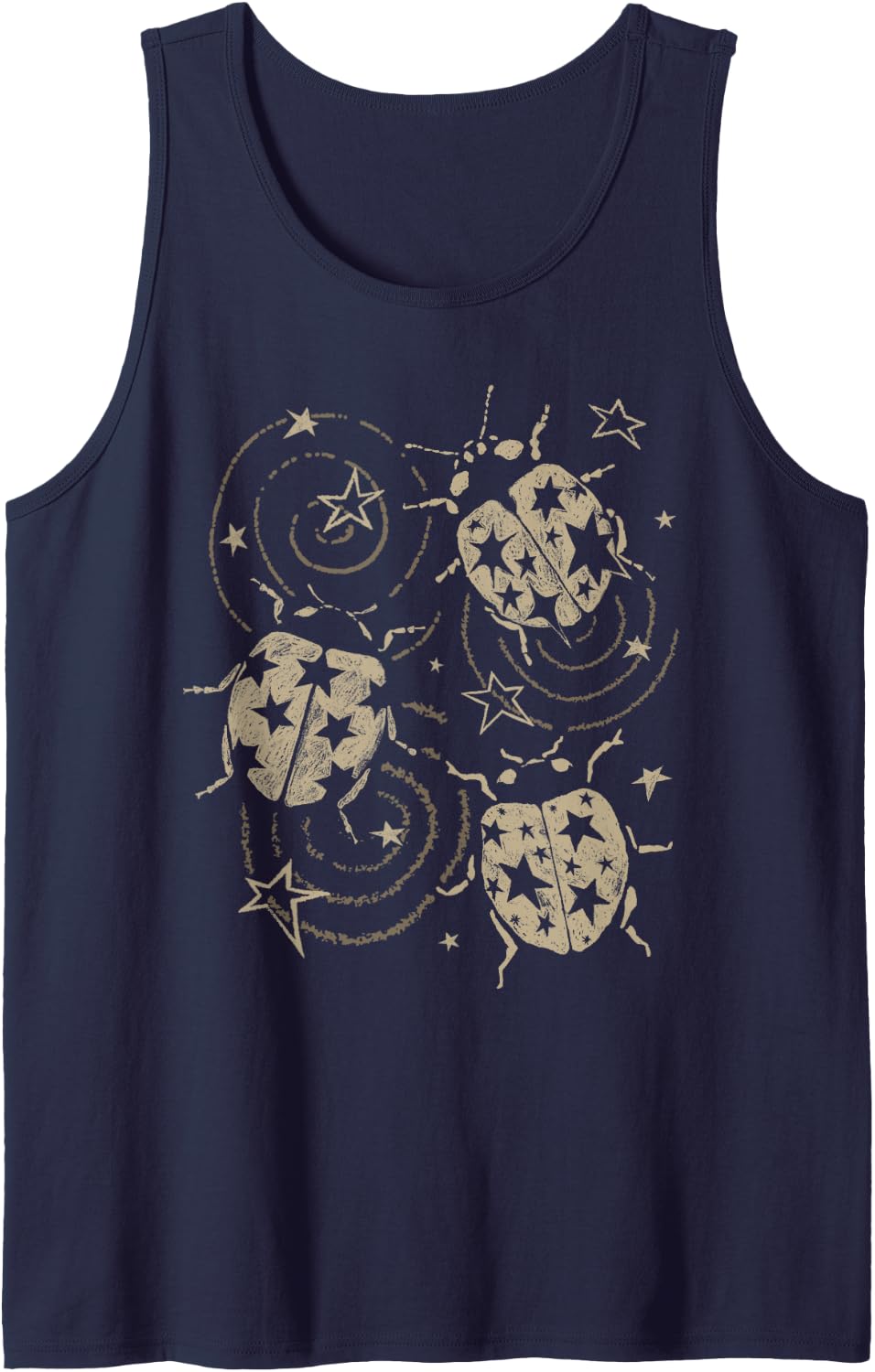 Grunge 2000s Ladybug y2k Cute Alt 90s Vintage Star Dots Teen Tank Top - Navy Blue