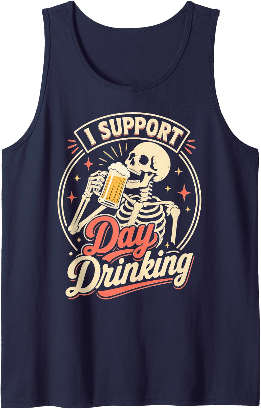 Funny Cerveza Lover Mexican Beer Day Drinking Sleeveless Tank Top - Navy Blue