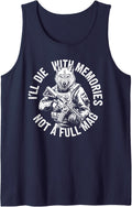 I'll Die with Memories Not A Full Mag Wolf Grunge Tank Top - Navy Blue