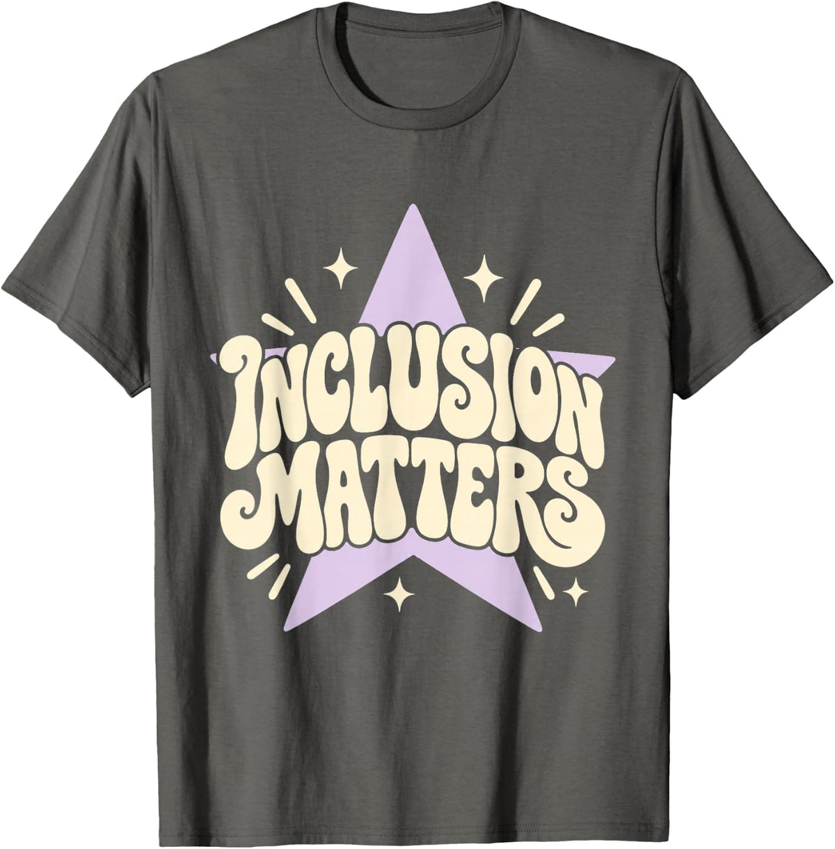 Inclusion Matters Kindness Equality Support T-Shirt - Asphalt Grey