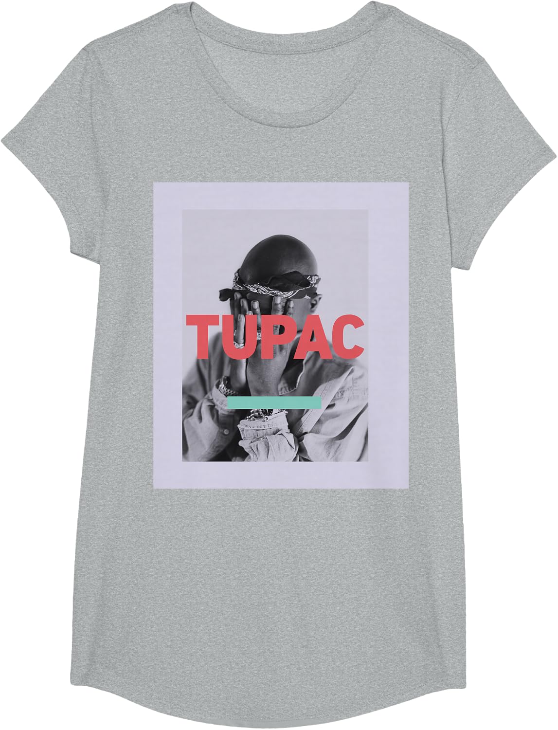 Official Tupac Photo T-Shirt - Girls Heather Grey