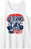 Veterans Day US Flag Celebration Veterans Sleeveless Tank Top - White