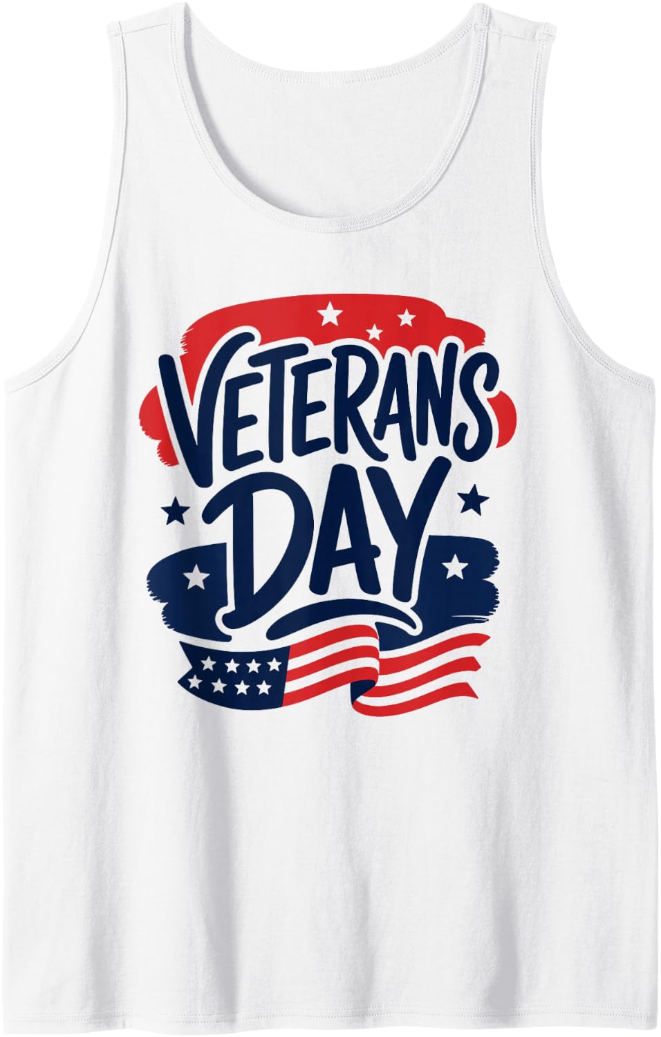 Veterans Day US Flag Celebration Veterans Sleeveless Tank Top - White