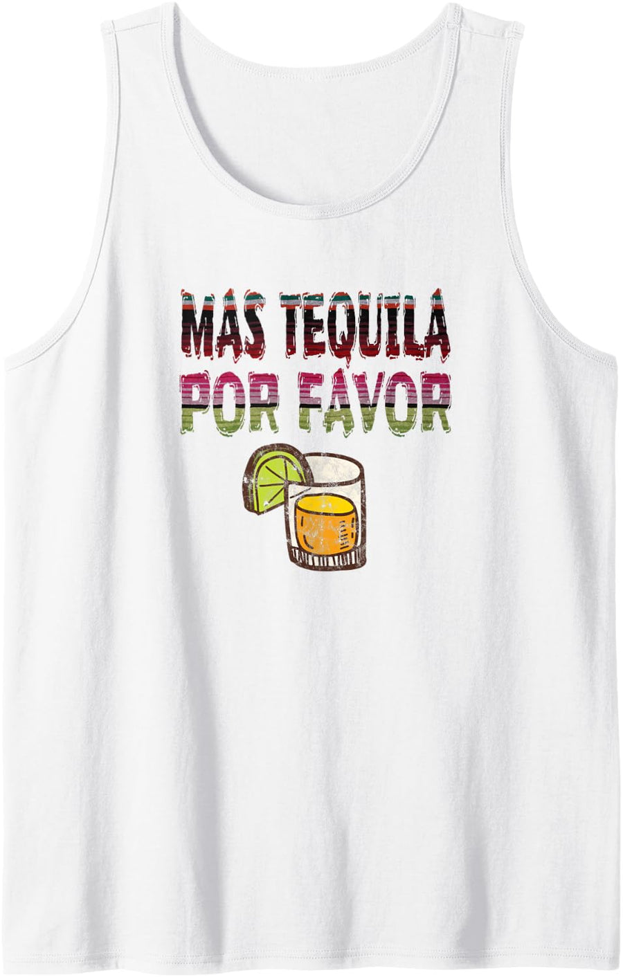 Mas Tequila Por Favor Party Alcohol Liquor Beach Pool Travel Tank Top - White