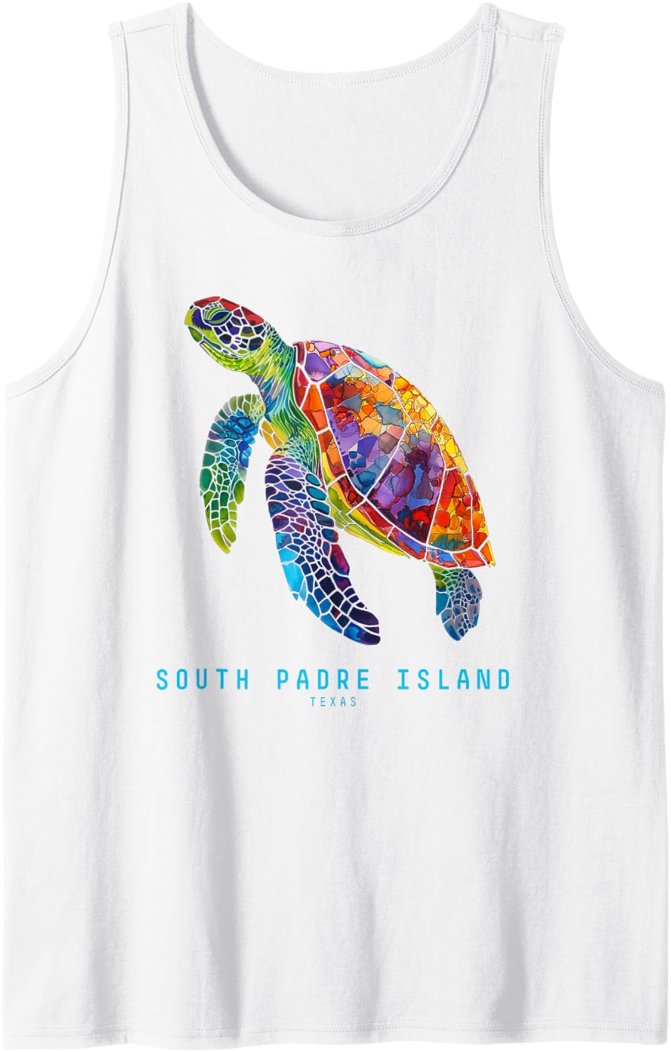 South Padre Island Sea Turtle Vacation Retro Texas Vintage Tank Top - White