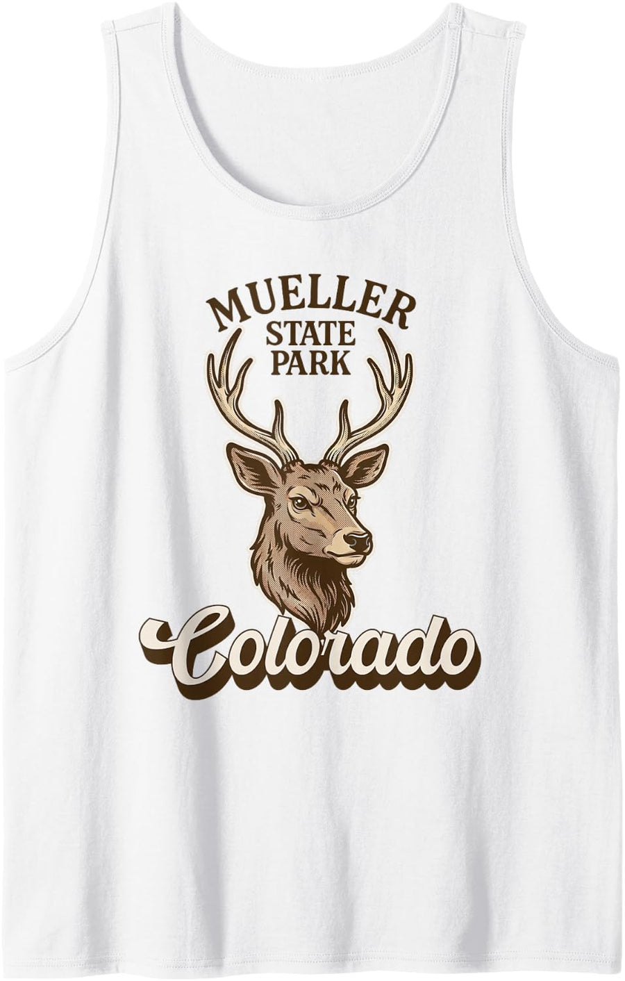 Mueller State Park Colorado Deer Hunting Souvenir Sleeveless Tank Top - White