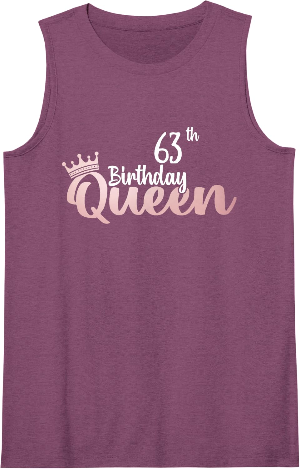 63rd Birthday Queen Happy 63 Years Old Women Girls Sleeveless Tank Top - Purple