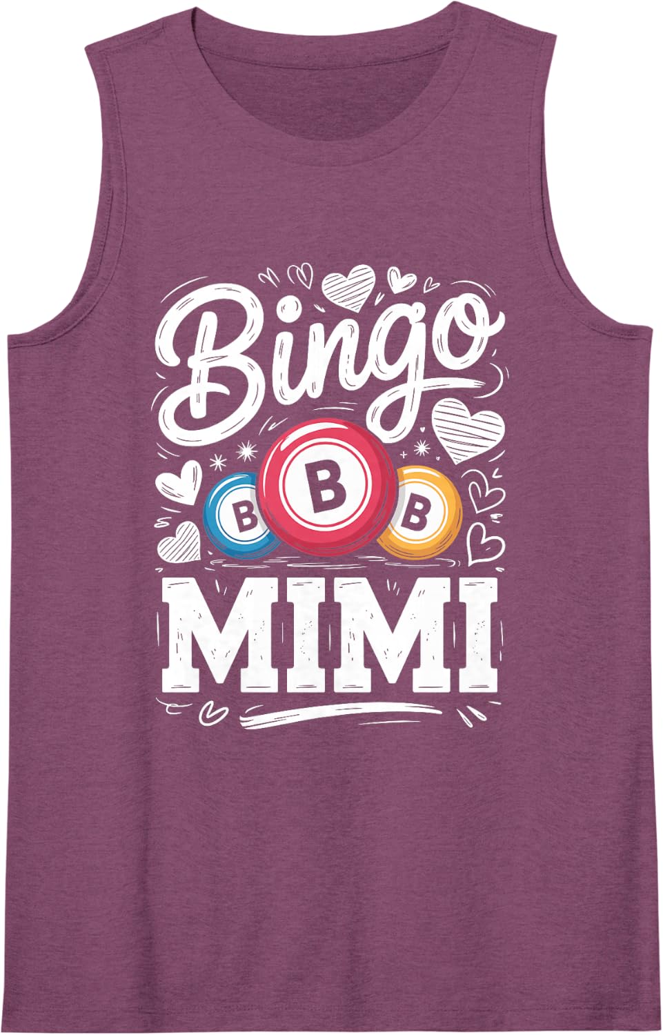 Bingo Mimi Grandmother Sleeveless Tank Top - Purple