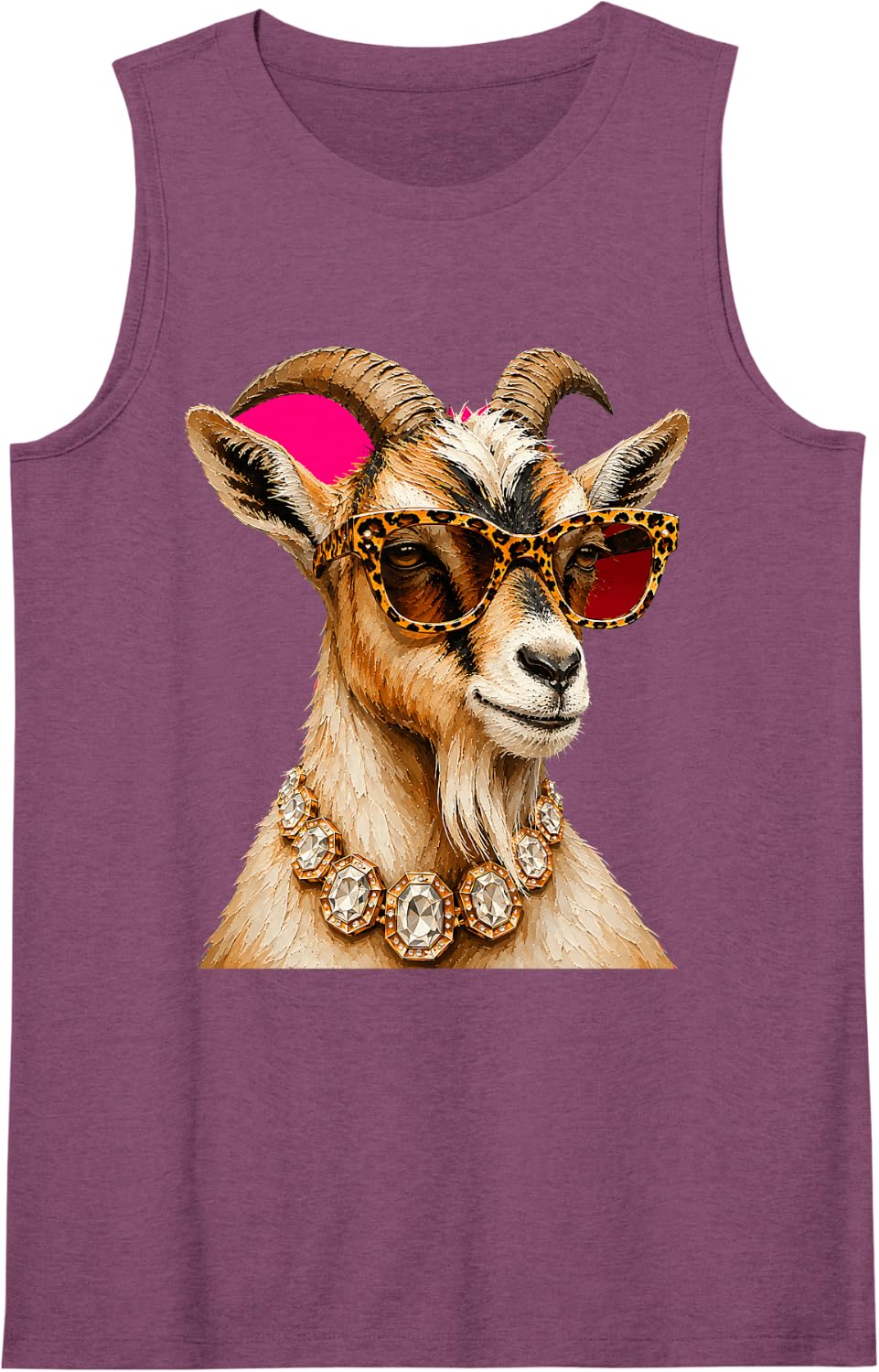 Cool Goat Roar Leopard Sunglasses Funny Humor Tank Top - Purple
