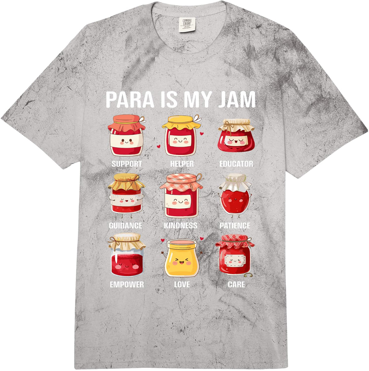 Parateaching para is My Jam Back to School for Paraeducator Comfort Colors Adult Heavyweight T-Shirt - Adult Unisex Grey Tie