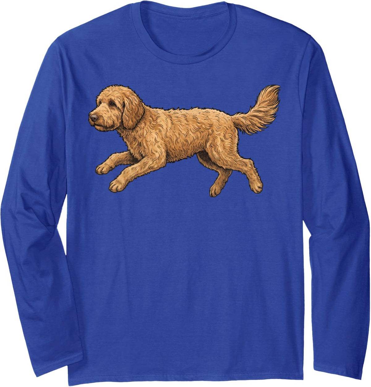 Goldendoodle Doodle Long Sleeve T-Shirt - Adult Unisex Royal Blue