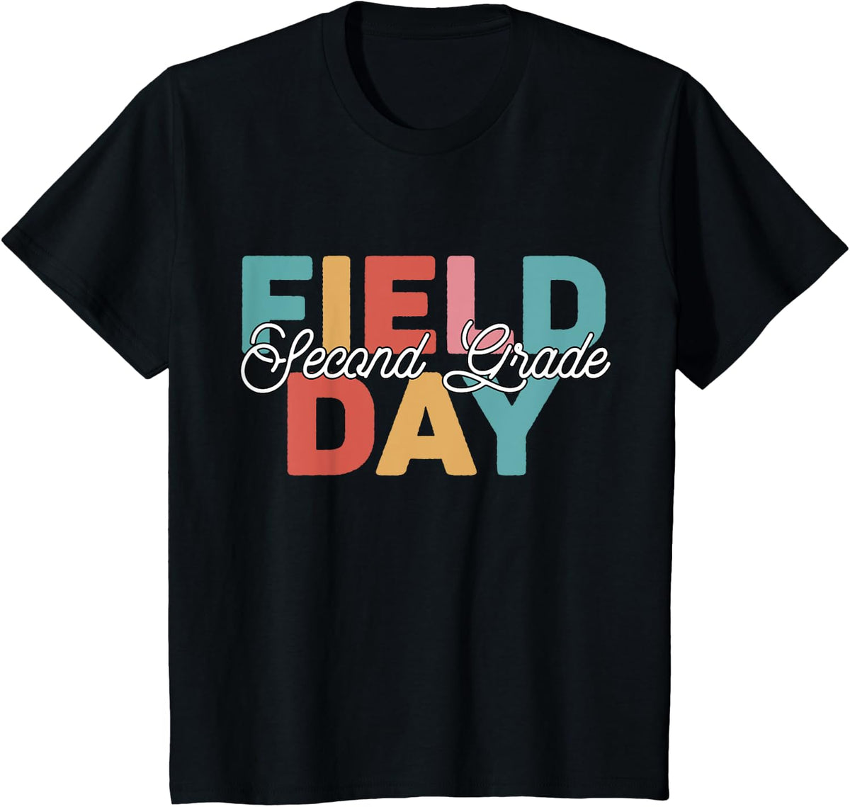 Field Day 2nd Second Grade school teacher kids T-Shirt - Black