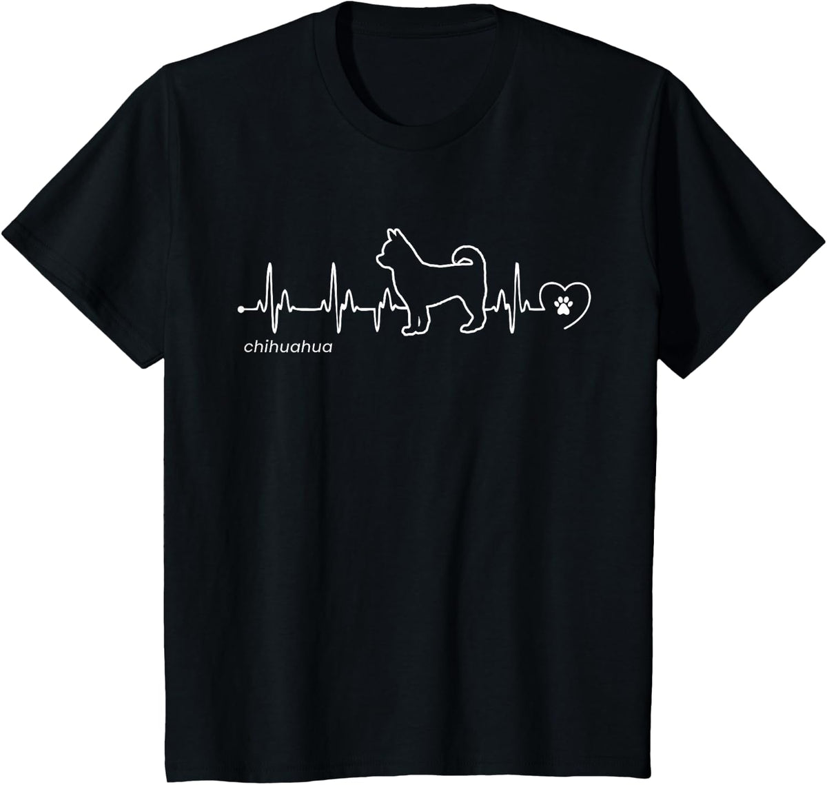 Chihuahua Heartbeat - Chihuahua T-Shirt - Black