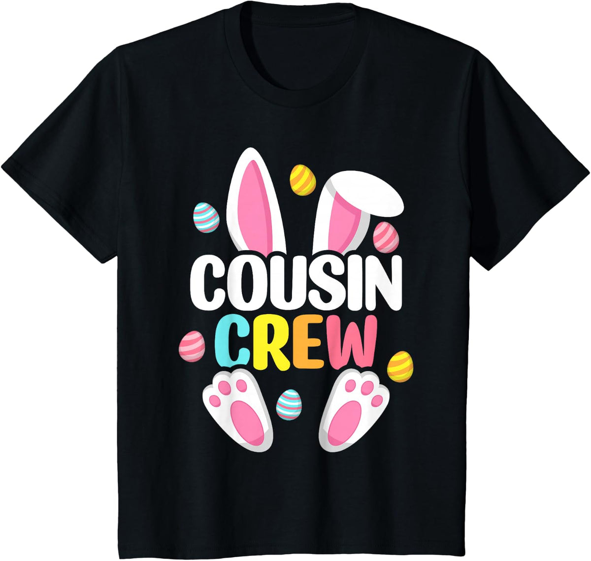 Cousin Crew Easter Bunny Family Matching Toddler Boys Girls T-Shirt Small - Black