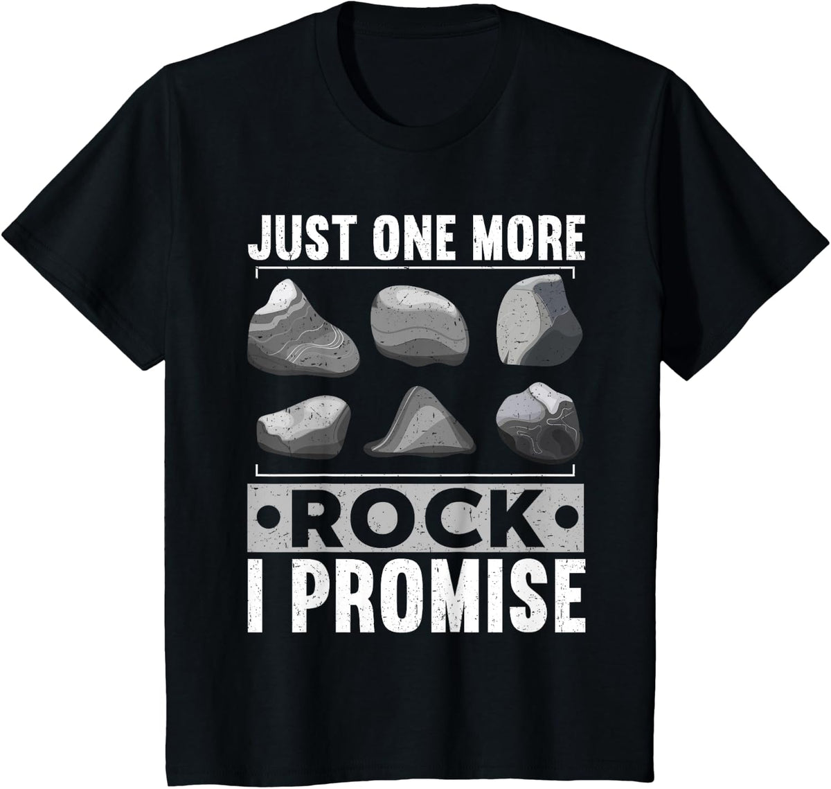 Just One More Rock I Promise Funny Fossil Hunting T-Shirt - Black