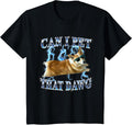 Mens Funny Heavy Metal Can I Pet That Dawg Corgi Dog Lover T-Shirt - Black