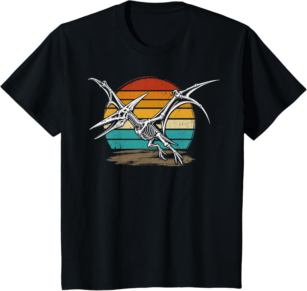 Pteranodon Skeleton Dinosaur Paleontology Fossil Kids T-Shirt - Black
