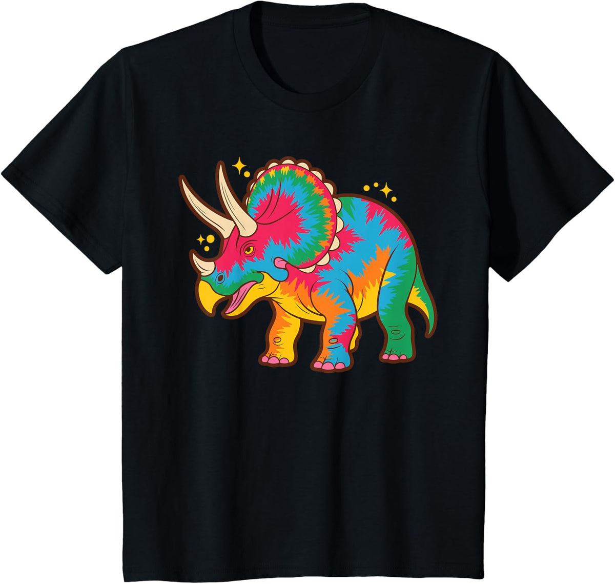Cool Triceratops Art for Men Women Kids Dino Triceratops T-Shirt - Black