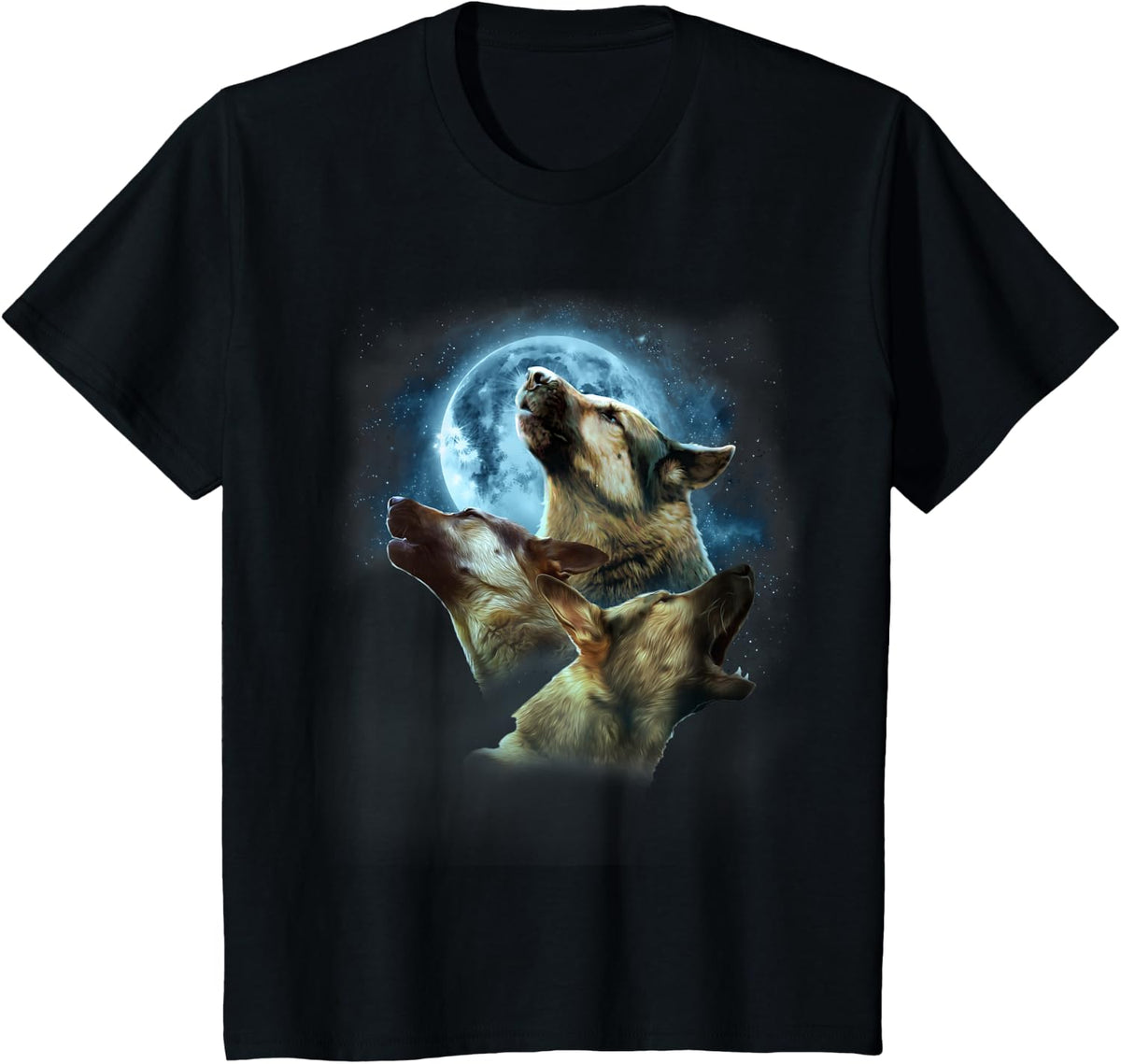 Howling at the Moon German Shepherd Shirt - German Shepherd T-Shirt - Black