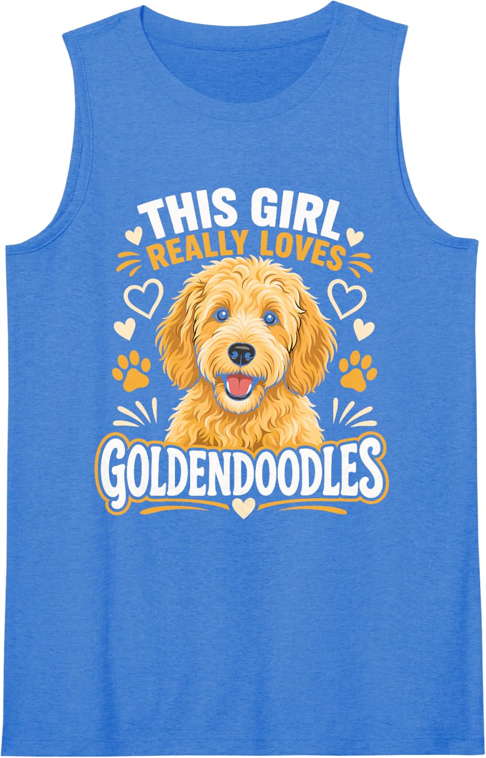 Women's This Girl Really Loves Goldendoodles Sleeveless Tank Top - Royal Blue