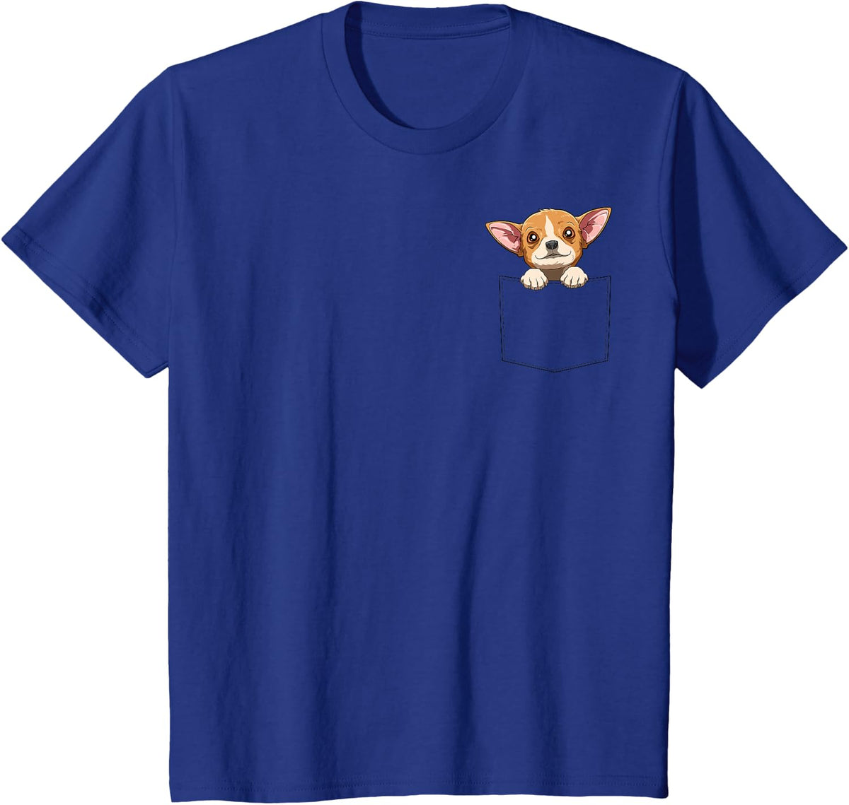 Funny Chihuahua Pocket Tees T Shirts Peeking Dog Shirt For Men Women - Royal Blue